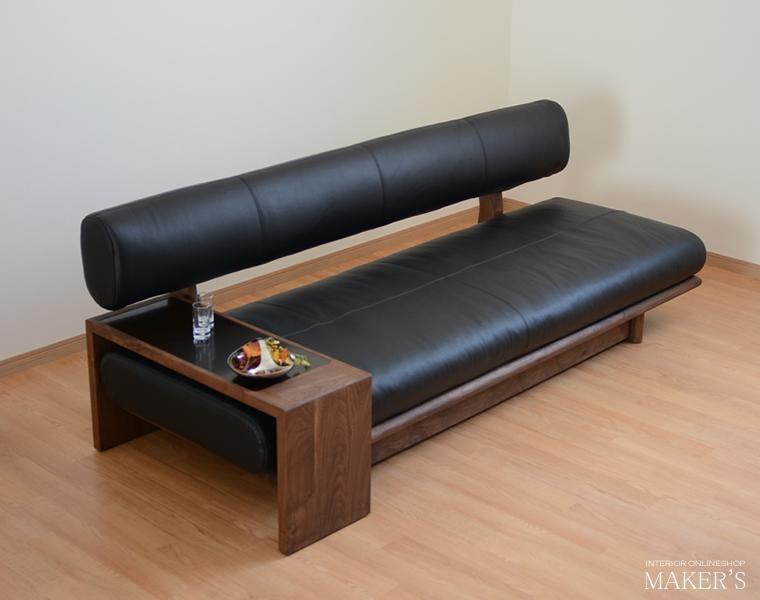 ウッドフレーム ソファ BAUM 210cm 本革 ウォールナット 無垢材【福岡県・辻製作所】