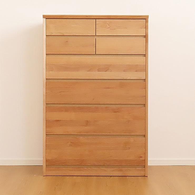 80幅 ハイチェスト ナチュラル ベージュ シンプル チェスト タンス たんす アルダー材 天然木 国産 大川家具 完成品 大容量