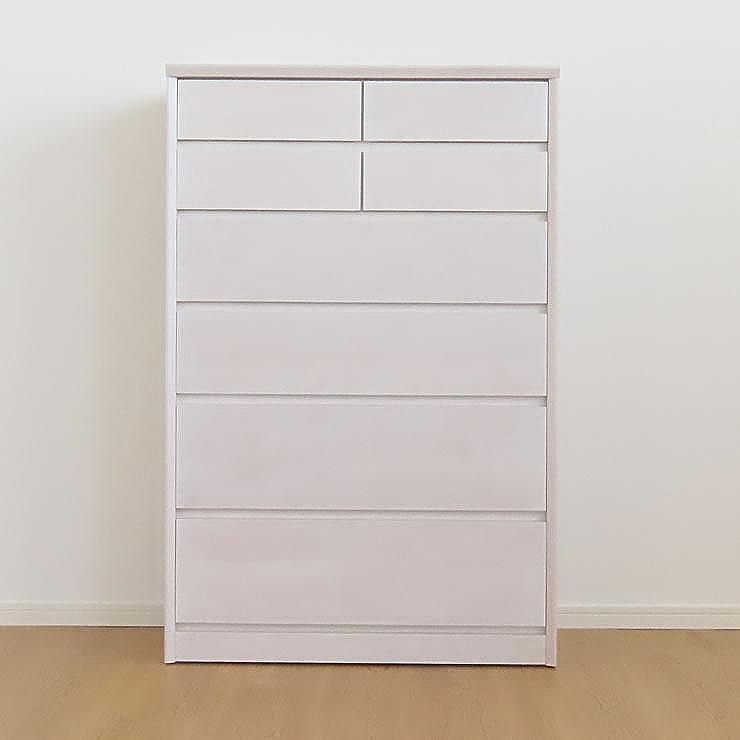 80幅 ハイチェスト ホワイト 白 シンプル チェスト タンス たんす アルダー材 天然木 国産 大川家具 完成品 大容量