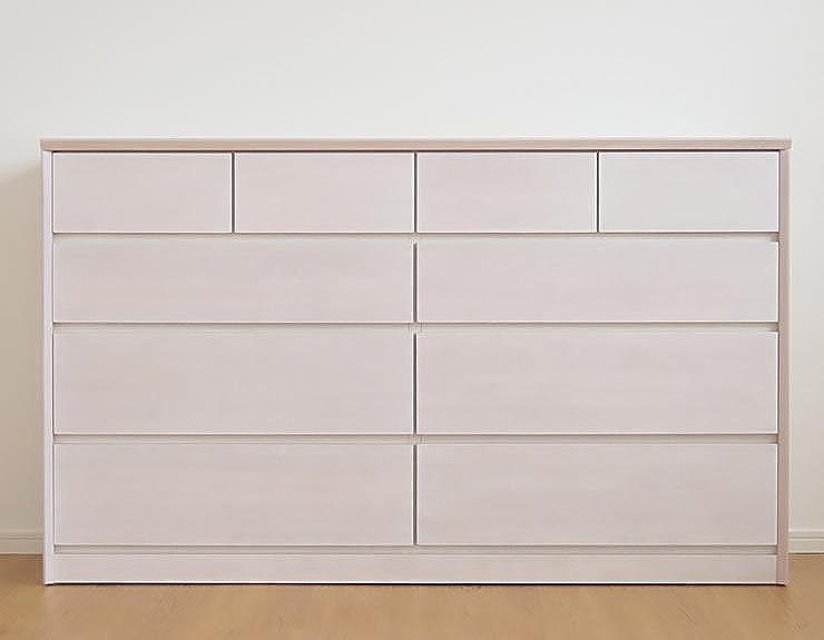 155幅 ローチェスト ホワイト 白 シンプル チェスト タンス たんす アルダー材 天然木 国産 大川家具 完成品 大容量