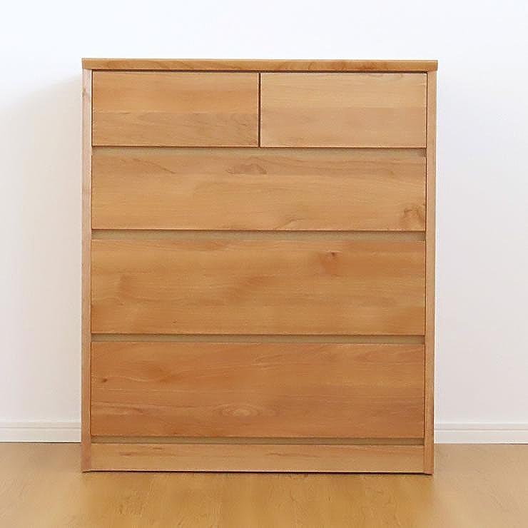 80幅 ローチェスト ナチュラル ベージュ シンプル チェスト タンス たんす アルダー材 天然木 国産 大川家具 完成品 大容量