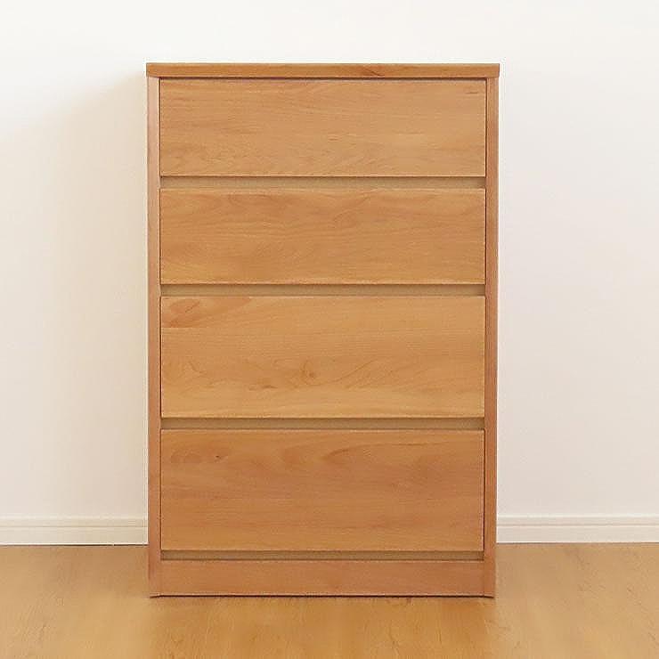 60幅 ローチェスト ナチュラル ベージュ シンプル チェスト タンス たんす アルダー材 天然木 国産 大川家具 完成品 大容量