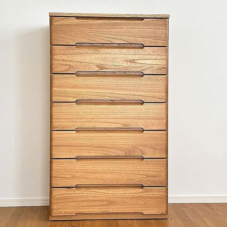74幅7段 チェスト ナチュラル ベージュ 衣類 収納 チェスト タンス たんす 桐材 天然木 国産 大川家具 完成品 大容量