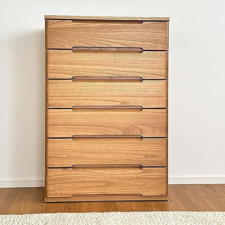 74幅6段 チェスト ナチュラル ベージュ 衣類 収納 チェスト タンス たんす 桐材 天然木 国産 大川家具 完成品 大容量