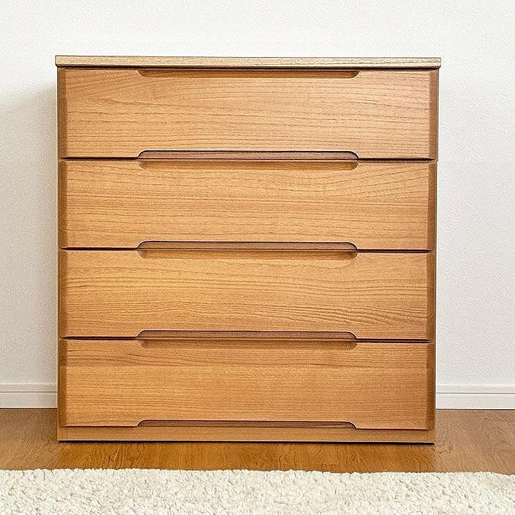 74幅4段 チェスト ナチュラル ベージュ 衣類 収納 チェスト タンス たんす 桐材 天然木 国産 大川家具 完成品 大容量