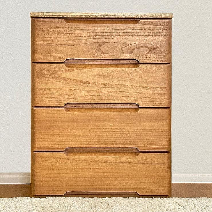 56幅4段 チェスト ナチュラル ベージュ 衣類 収納 チェスト タンス たんす 桐材 天然木 国産 大川家具 完成品 大容量