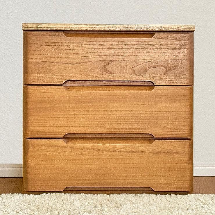 56幅3段 チェスト ナチュラル ベージュ 衣類 収納 チェスト タンス たんす 桐材 天然木 国産 大川家具 完成品 大容量
