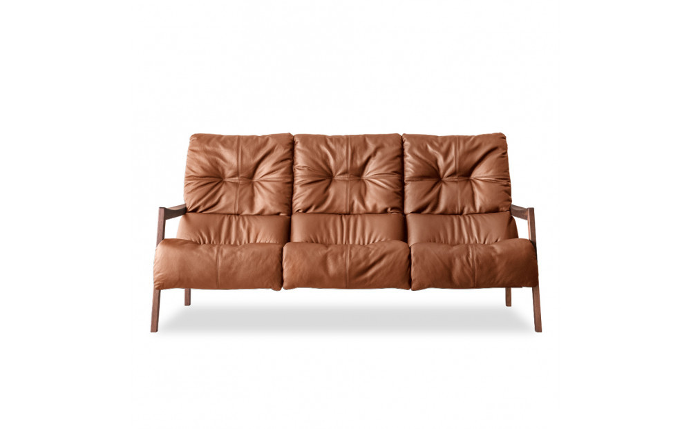 【開梱設置】MARUSHO モルビド 本革 3人掛けソファ ライトブラウン ハイバック 無垢 ソファ 3P 3人掛け ソファー デザイナーズ 和モダン 牛革 天然木 レザー 日本製 大川家具 丸庄 リビング 本革ソファ デザイナーズ おしゃれ