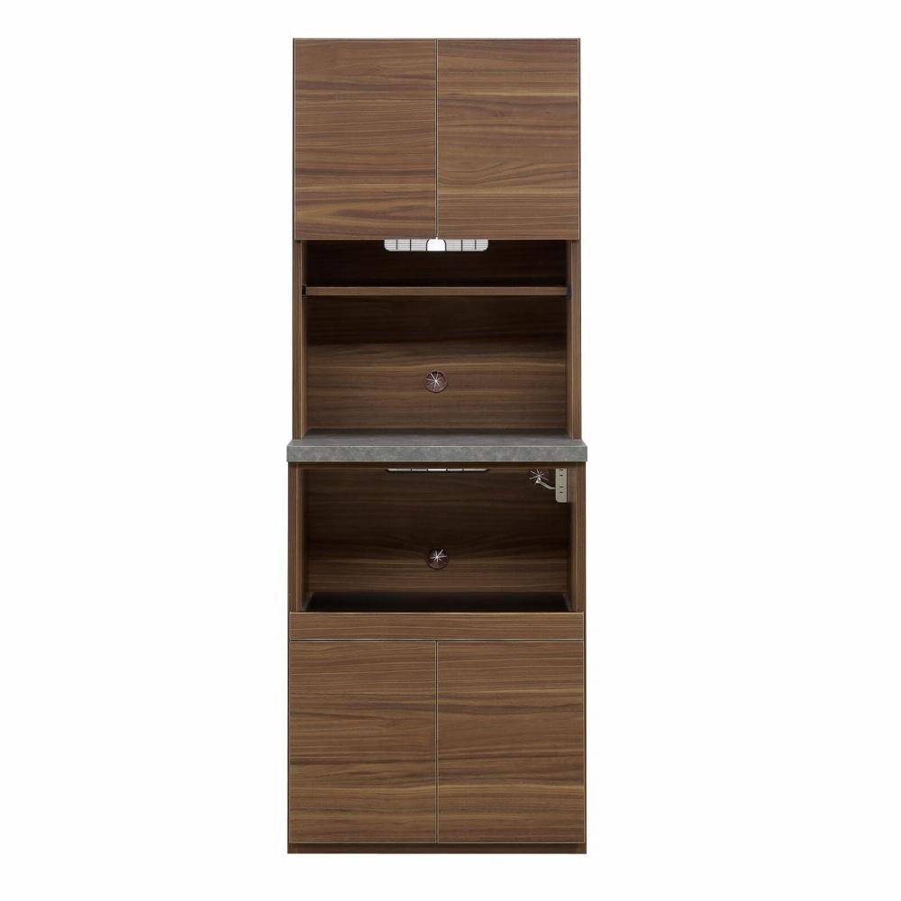 レンジボード 幅63cm カリーナ ブラウン（ウォールナット柄）