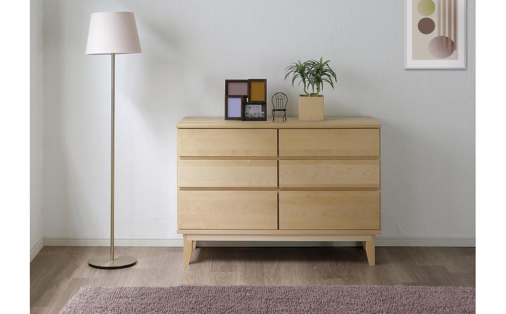 大川家具 幅120cm 3段 チェスト 無垢材 -lahm-ラーム