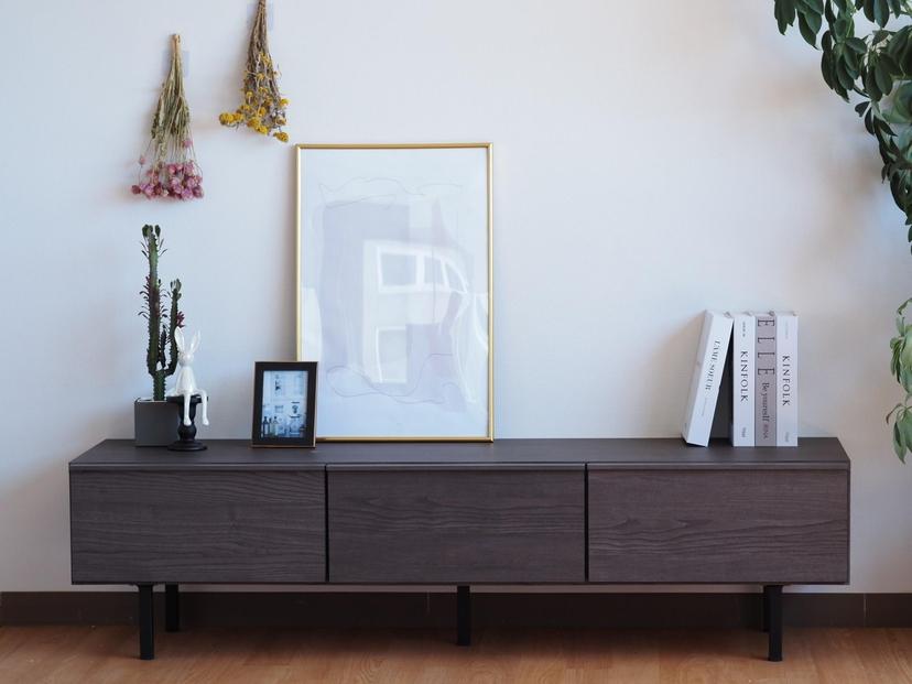 【グレー】大川家具 幅153cm テレビボード -grace-グレース