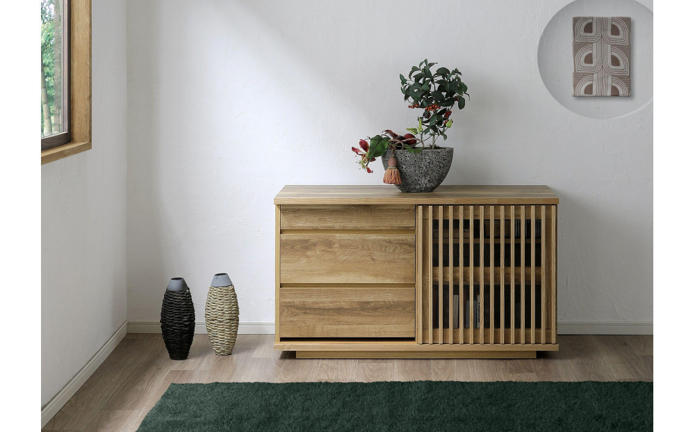 【ウォールナット】大川家具 幅120cm サイドボード -value-バリュー