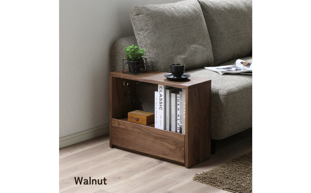 【ウォールナット】大川家具 無垢材 サイドテーブル  -zephyr-ゼファー