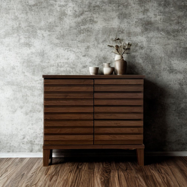 大川家具 幅80cm サイドボード -saison-セゾン【ウォールナット】