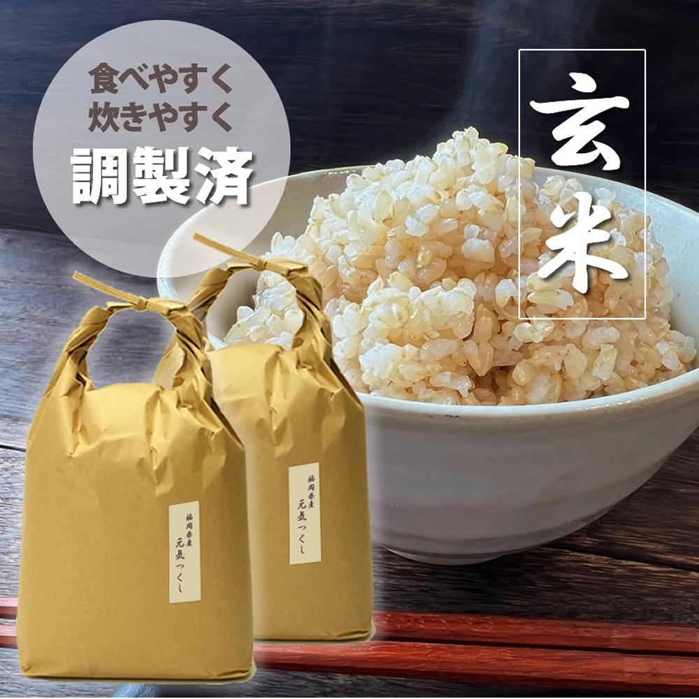 令和7年産 福岡県産【特A】評価のお米「元気つくし」5kg×2袋 10kg [玄米]