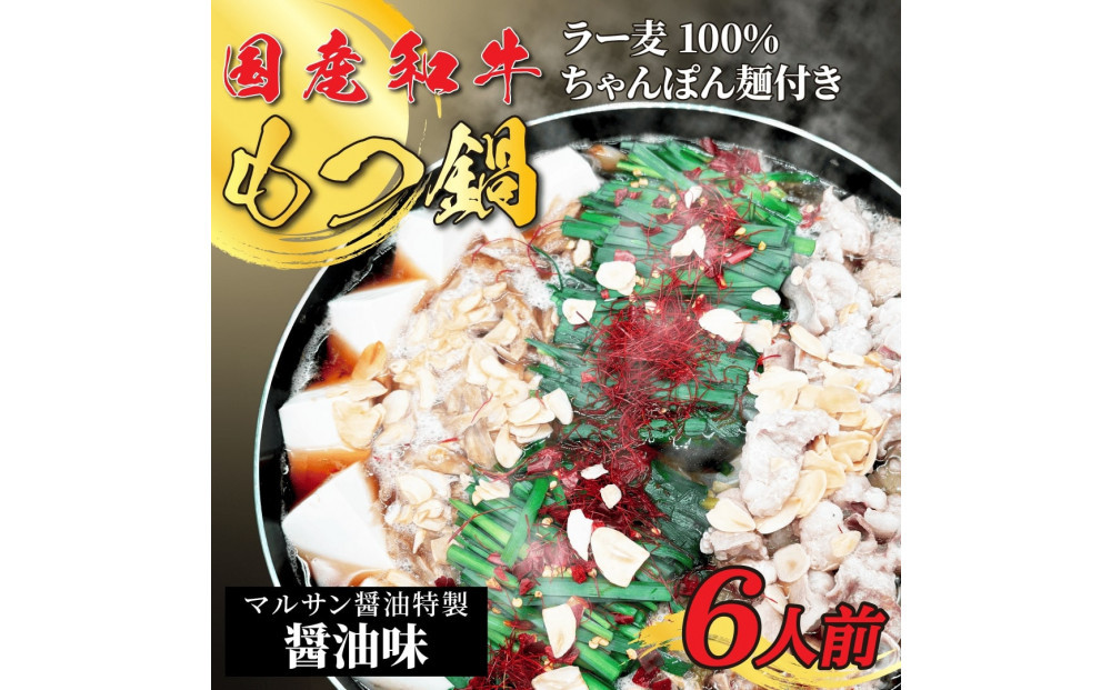 【化粧箱入り】素材にこだわりました！厳選博多牛もつ鍋セット6人前(国産牛もつ使用)