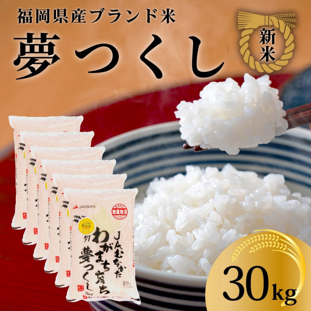 新米！！令和7年産 福岡県産米 夢つくし 合計30kg ( 5kg×6袋 )