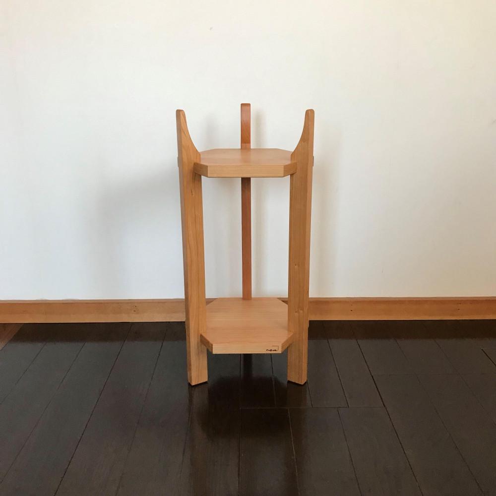 【ロクカクカダイ：正六角形の3辺を支柱が支える構造の花台(プランタースタンド)】花台 植木鉢 フラワースタンド プランタースタンド サイドテーブル ナイトテーブル チェリー nove