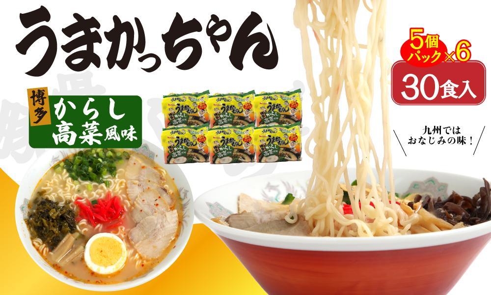 うまかっちゃん 博多からし高菜風味 30食セット（5袋×6）: 大川市ANAのふるさと納税
