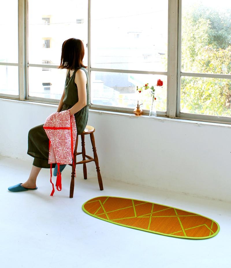 OTO い草ドアマット 48×120cm【ZIG-ZAG OR】