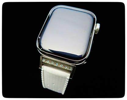 CN-005_Apple Watch専用シルバー925製チャーム_sevenstone(Blue Topaz)&ラバーバンド