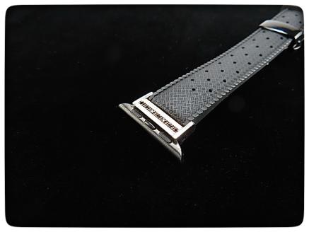 CN-010_Apple Watch専用シルバー925製チャーム_sevenstone(Black Diamond)&ラバーバンド