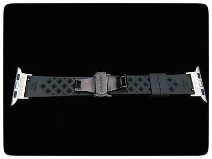 CN-010_Apple Watch専用シルバー925製チャーム_sevenstone(Black Diamond)&ラバーバンド