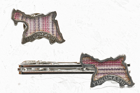 CC-008_行橋市ガラミ染め小倉織ピンバッジ・タイピン・がらみ紅茶ティーパック3ｇｘ10ｐ