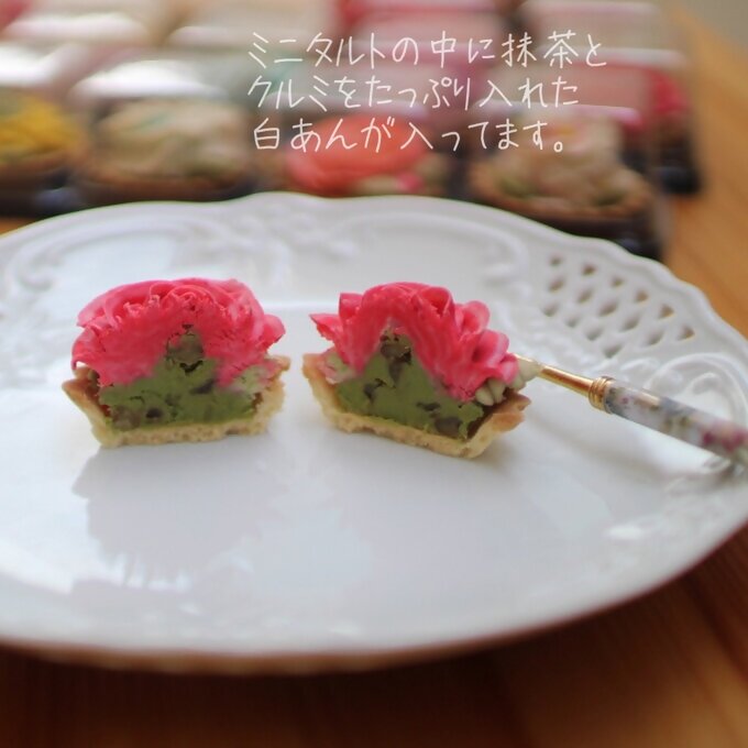 DC-001_あんフラワークッキー15個入り　食べられるお花！あんこのお花！【風呂敷ラッピング】　和菓子