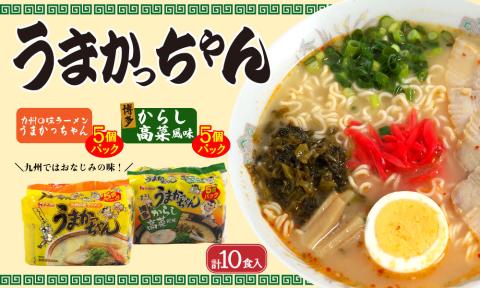 CE-048_うまかっちゃん５食・博多からし高菜風味５食（計10食セット）