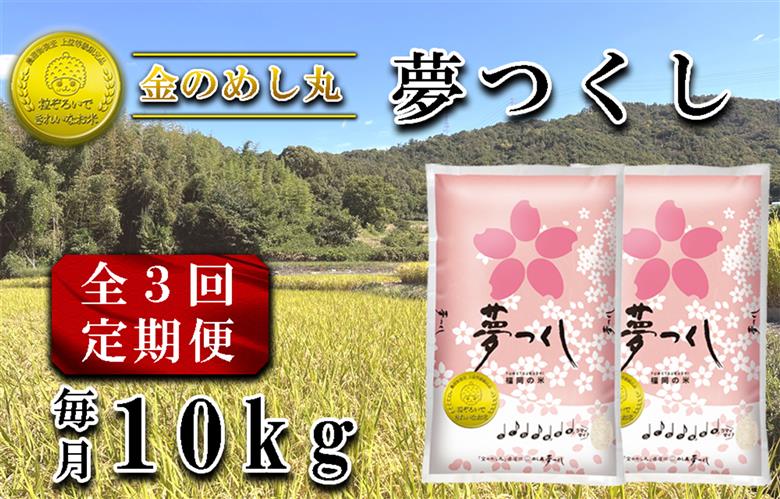 CE-087_【定期便３回】令和７年米　金のめし丸夢つくし　１０kg（５kg×２袋）を３回お届け（計３０ｋｇ）