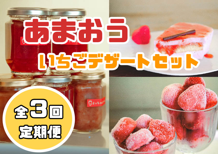 CZ-006_定期便【あまおう満喫】いちごデザートセット_全３回定期便