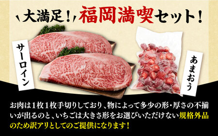 【A4以上】博多和牛 サーロイン 250g×2 & 冷凍あまおう 800g セット《豊前市》【MEAT PLUS】肉 牛肉 サーロイン ステーキ いちご あまおう [VBB016]