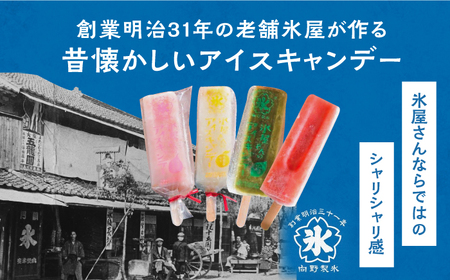 氷屋さんの アイスキャンデー 4種×2本 フルーツ 詰め合わせ ( あまおう いちじく ゆず 緑茶 )《豊前市》【ムクノ】 アイス アイスキャンディー [VBD002]