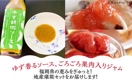 【全3回定期便】福岡県産 ブランド果実 ジャム 2種類 ( とよみつひめ イチジク / あまおう ) & ゆず胡椒ソース (赤・青) セット 《豊前市》【株式会社ワカヤマ】 [VBW017]