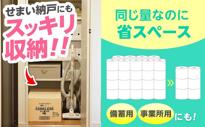 トイレットペーパー シングル 長さ4倍巻 200m　６ロール×６パック ワンタッチ コアレス《豊前市》【大分製紙株式会社】 トイレットペーパー [VAA167]