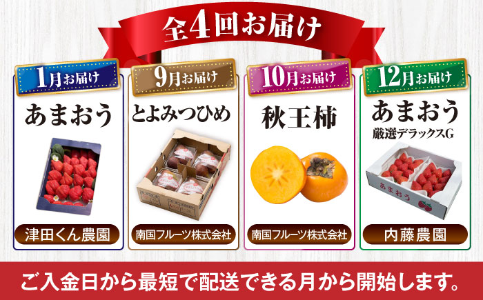【全4回定期便】フルーツ定期便 7万5千円コース(あまおう2種＆いちじく＆柿) 《豊前市》【豊前市定期便】 [VZZ020]