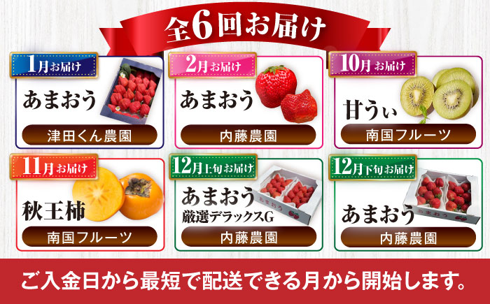 【全6回定期便】フルーツ定期便 10万円コース(あまおう4種＆キウイ＆柿) 《豊前市》【豊前市定期便】 [VZZ025]