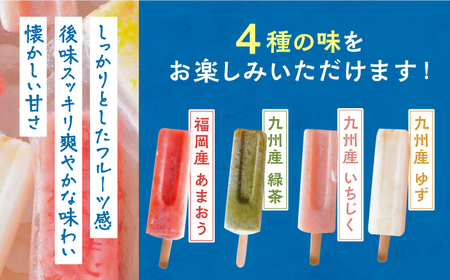 氷屋さんの アイスキャンデー 4種×2本 フルーツ 詰め合わせ ( あまおう いちじく ゆず 緑茶 )《豊前市》【ムクノ】 アイス アイスキャンディー [VBD002]