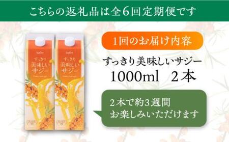 【全6回定期便】 美味しいサジーが毎月届く！すっきり美味しいサジー（2本）定期便6回《豊前市》【ハウスボトラーズ】 [VAX039]