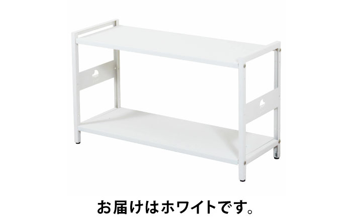 M.O.L アイアンシェルフ 2段 幅80cm×奥行30cm ホワイト MOL-XS802(WT) 《豊前市》【ミナト電機工業株式会社】家具 棚 組み立て インテリア [VBZ031]