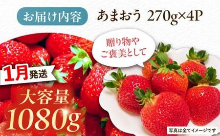 【1月発送】あまおう 1080g (270g以上×4P) 《豊前市》【山口農園】果物 いちご イチゴ 苺 [VDE002]