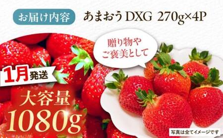 【1月発送】あまおう DXG 1080g (270g以上×4P) 《豊前市》【山口農園】果物 いちご イチゴ 苺 [VDE003]