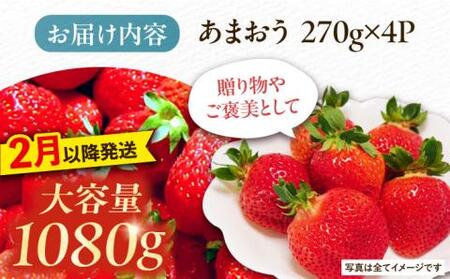 【2月以降発送】あまおう 1080g (270g以上×4P) 《豊前市》【山口農園】果物 いちご イチゴ 苺 [VDE005]