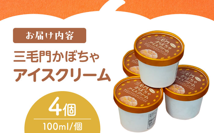 三毛門かぼちゃアイスクリーム《豊前》 【三毛門南瓜保存会】アイス　アイスクリーム　あいす　かぼちゃ　南瓜　三毛門かぼちゃ　三毛門南瓜 [VDF003]