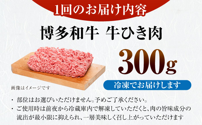 【全6回定期便】【訳あり】 博多和牛 100％ ミンチ (挽肉) 300g 《豊前市》【株式会社木村食品】 ひき肉 牛肉 ハンバーグ [VDZ090]