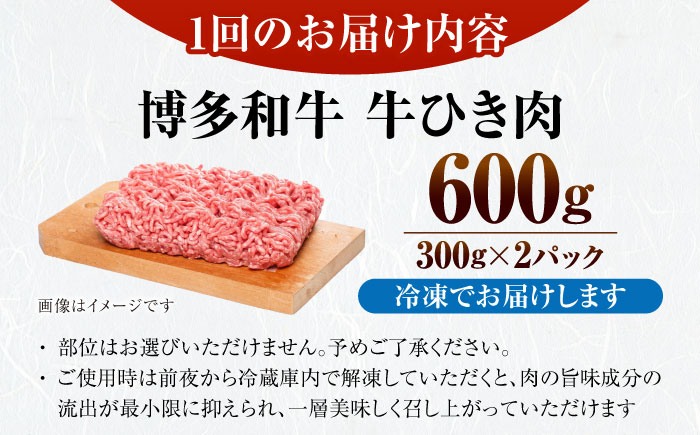 【全6回定期便】【訳あり】 博多和牛 100％ ミンチ (挽肉) 600g（300g×2個） 《豊前市》【株式会社木村食品】 ひき肉 牛肉 ハンバーグ [VDZ094]