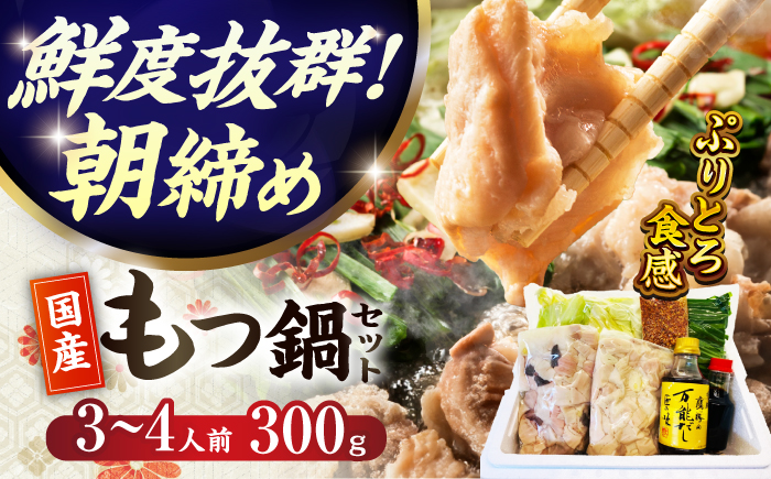 【くぼて鷹勝　卜仙の郷】鷹勝 和風もつ鍋セット（３～４人前）300g 【株式会社鷹勝カレント】　《豊前》　熊本産 博多 国産 牛もつ鍋 モツ ホルモン 九州 グルメ [VAK015]