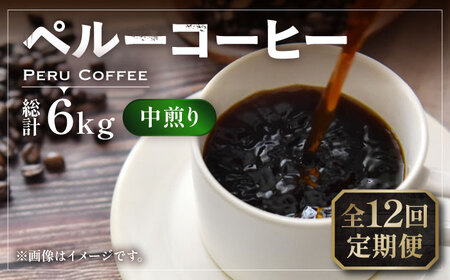 【全12回定期便】ペルー コーヒー 中煎り 250g×2《豊前市》【稲垣珈琲】珈琲 コーヒー 豆 粉 有機 [VAS211]