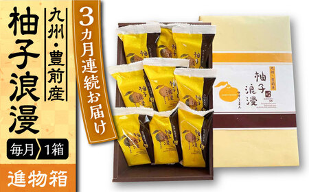 【全3回定期便】【進物箱】 柚子浪漫 9個入り《豊前市》【武蔵屋】お中元 ギフト 贈り物 和菓子 [VBU014]